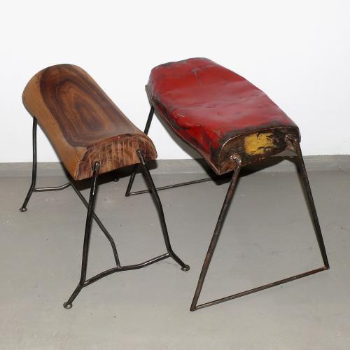 Kategoriebild der Kategorie “Hocker aus Palisander Vollholz oder upgecycelten Stahlfässern”